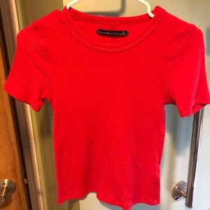 Red tight  A&F ribbed tee